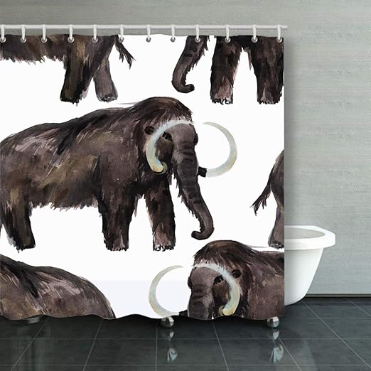 Amazon Com Watercolor Seamless Pattern Mammoth Animals Wildlife Animal Animals Wildlife Nature Animal Nature Shower Curtain Polyester Fabric Bathroom Decor Sets With Hooks 60 X 72 Inches Home Kitchen