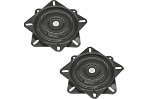 Li-TianFeng 6.25 Inch Heavy Duty Bar Stool Swivel Plate Replacement, Bar Stool Seat Turntable,Square Swivel Mechanism for Recliner Chair or Furniture - Ball Bearing Swivel Boat Seat (Black-2pcs)