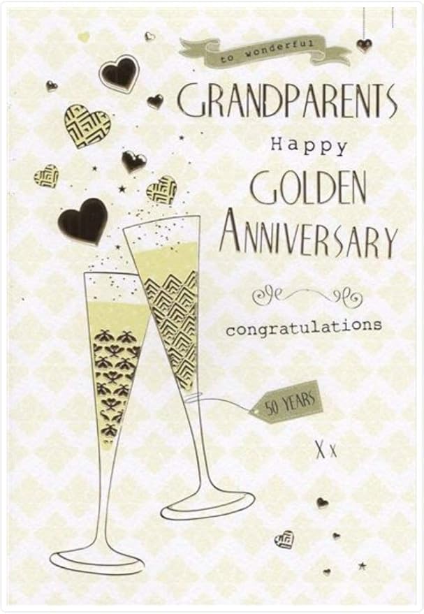 To Special Grandparents On Your 50th Golden Wedding Anniversary Card 8364 By Cards Amazon Fr Fournitures De Bureau