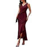 BeryLove Formal Wedding Guest Evening Midi Ruffle Dresses Prom Cocktail Party Mother of The Bride Dress