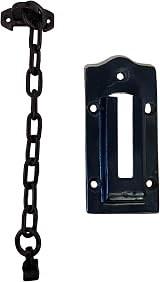 UAP Cast Iron Sliding Door Chain Security Latch Black Rustic Finish 220mm view 7
