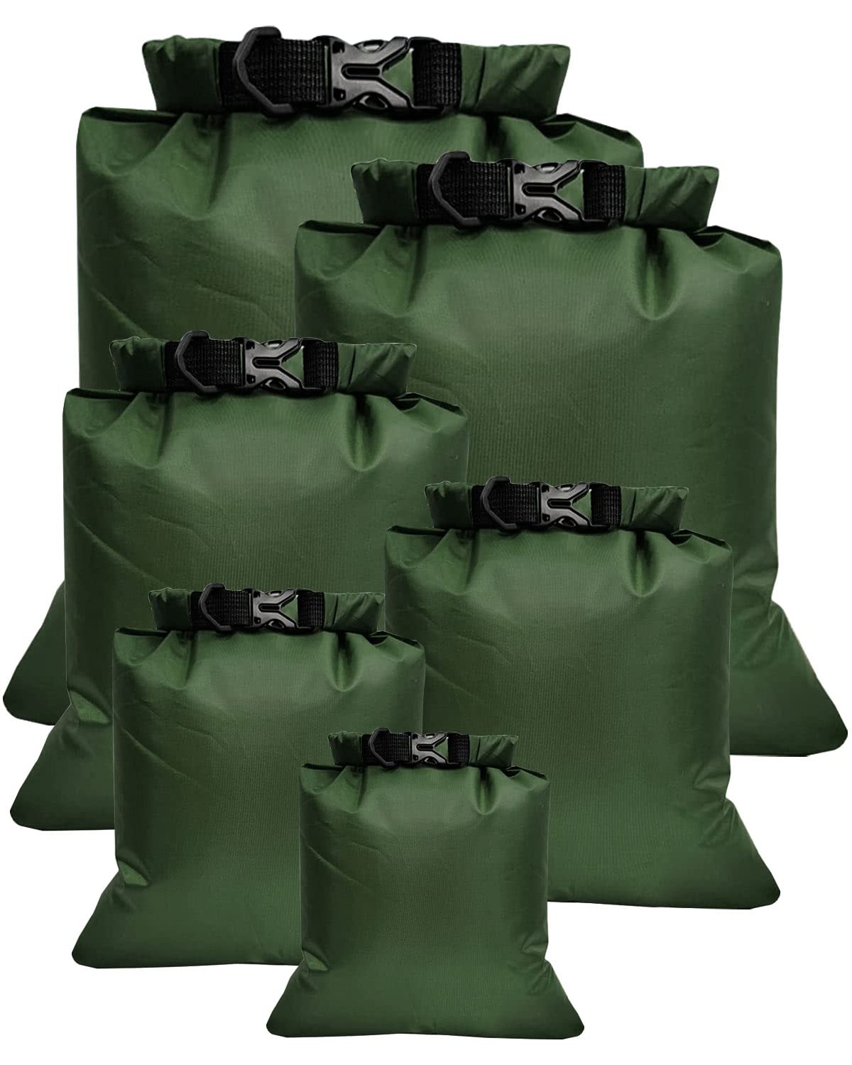 Victoper Waterproof Dry Bag Set 6 Pcs, Lightweight Large Capacity Ripstop Dry Bags Waterproof in 8L 5L 3.5L 3L 2.5L 1.5L Organizer Storage Bags for Outdoor Hiking Camping Fishing Cycling Use (Green) — image 1