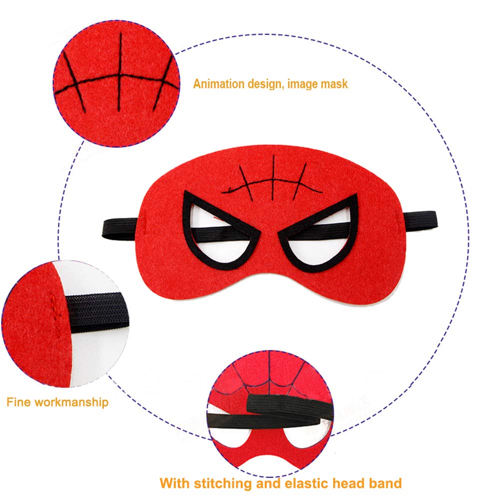 Kids Party Cosplay Masks Felt Party Masks 33 Pieces Multiple Sizes ADJUSTABLE Elastic Band for Birthday Halloween Party Supplies to Decoration
