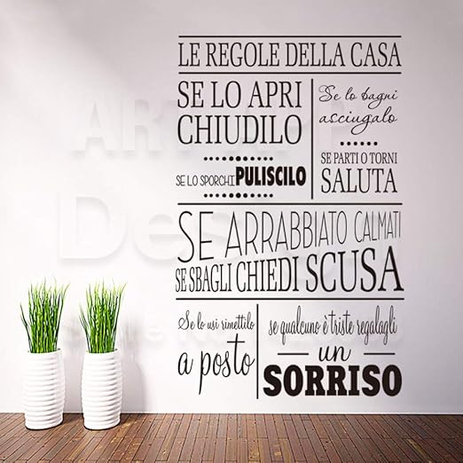 Diseno De Arte Vinilo Decoracion Del Hogar Reglas Italianas