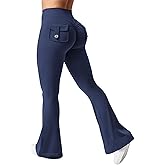 YEOREO CoreFlex Flare Leggings with Pockets for Women Scrunch Workout Leggings Butt Lifting Gym Yoga Pants