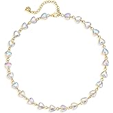 VACRONA Gold Dainty Beaded Choker Necklace 18K Gold Plated Evil Eye Choker Necklace Delicate Long Gold Chain Necklaces Jewelry Gift for Women