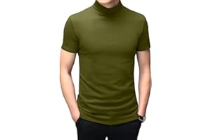 ANGBATER Men's Fashion Mock Turtleneck T-Shirts Long Sleeve Pullover Sweater Basic Designed Undershirt Slim Fit Top