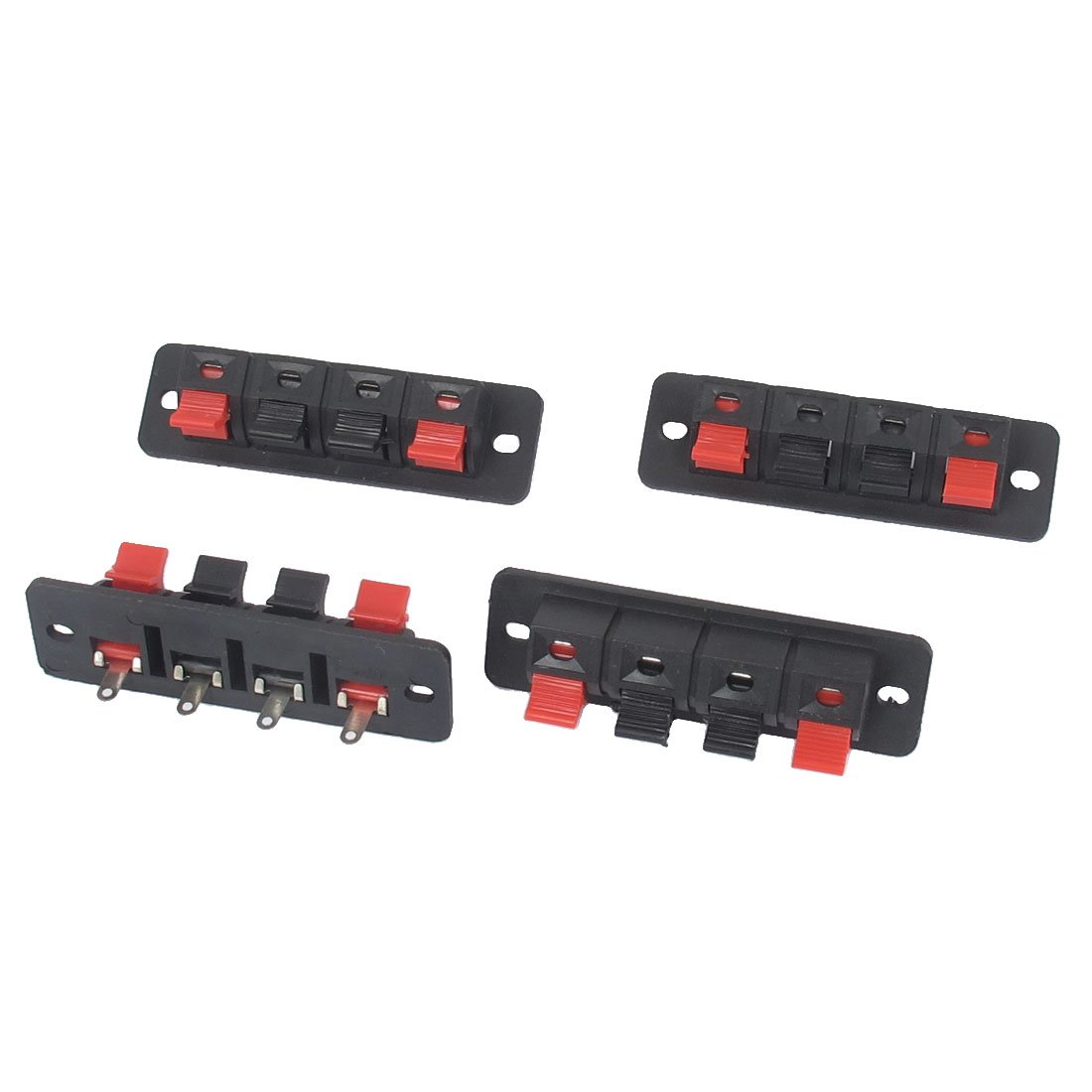 sourcing map Spring Clip Speaker Terminal Board Socket Connector 4pcs Red Black
