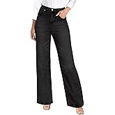 MARIASHA Wide Leg Jeans for Women Trendy Womens Straight Leg Jeans High Waisted Baggy Stretchy Loose Casual Denim Pants