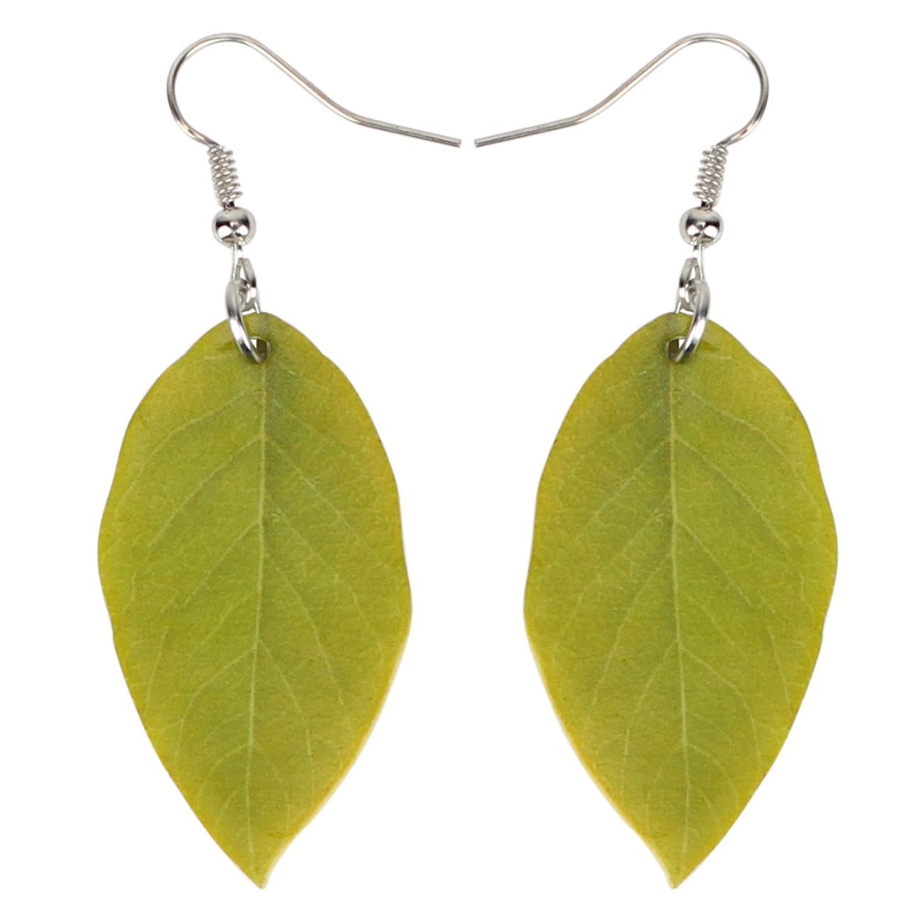 WEVENI Acrylic Maple Leaf Earrings Dangle Drop Novelty Plant Jewelry For Women Girls Ladies Unique Gifts (Green)