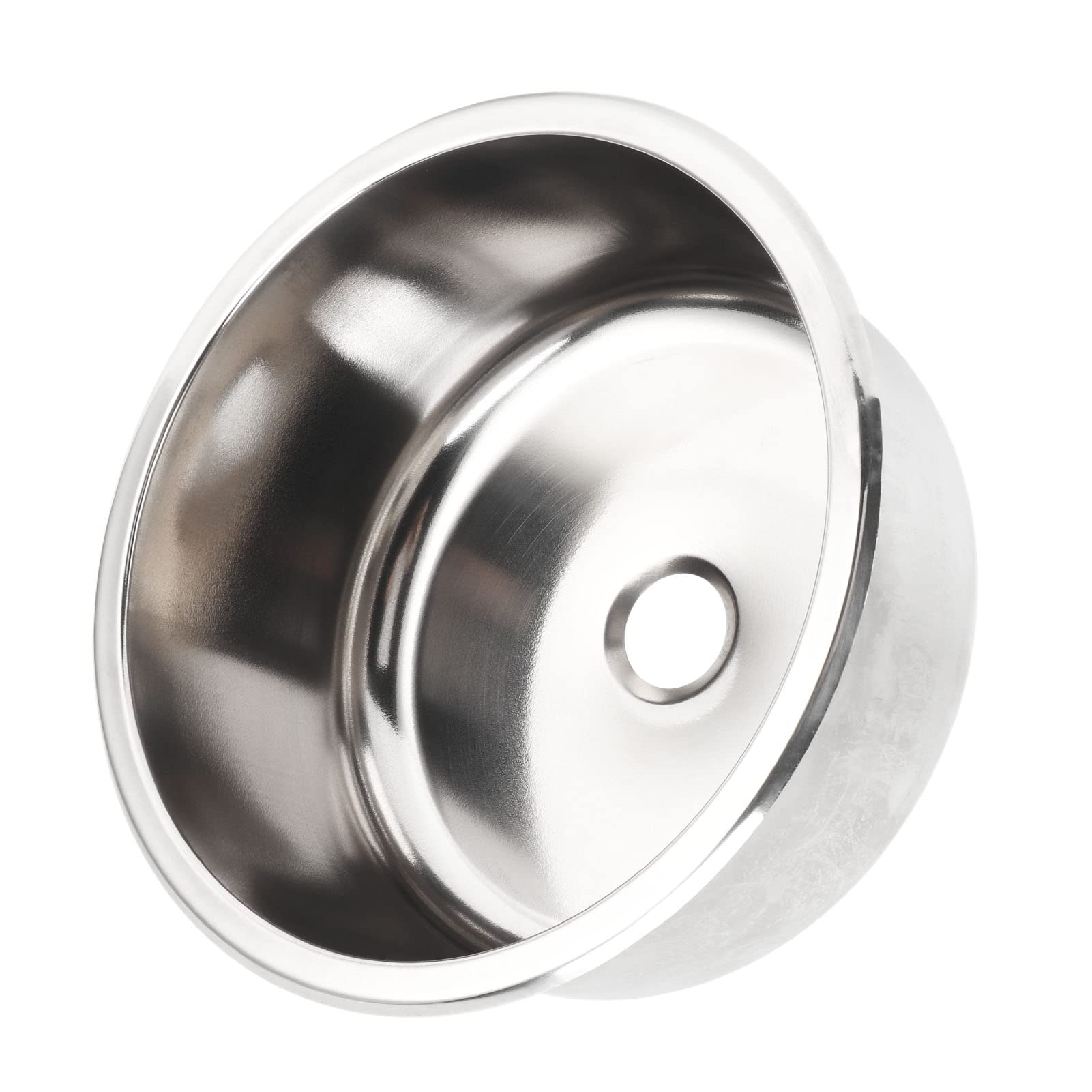 RV Sink, Rustproof Heavy Duty Large Capacity Motorhome Stainless Steel Round Sink 304 for Campervan Yacht Trailer Owners Campers Boaters Motorhome Users