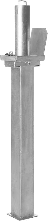 Workplace Depot Telescopic Bollard Galvanised Steel Parking Post Integrated Key view 1