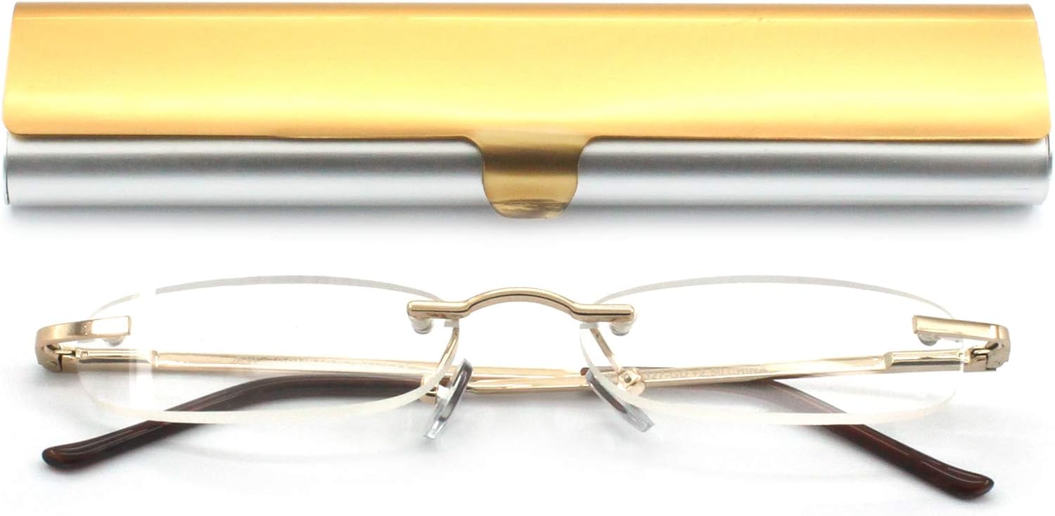 slim rimless reading glasses