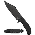 Off-Grid Knives - Caiman XXL Fixed Blade Bowie with Cryo D2 Steel, G10 Scales, Kydex Sheath, Camping, Bushcraft, Hunting, Survival (Blackout)