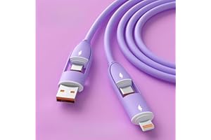 4-in-1 Super Fast Charging Cable - High-Speed Data Transfer - 66W PD | USB-C to Lightning - Compatible with iPhone, iPad, Sam