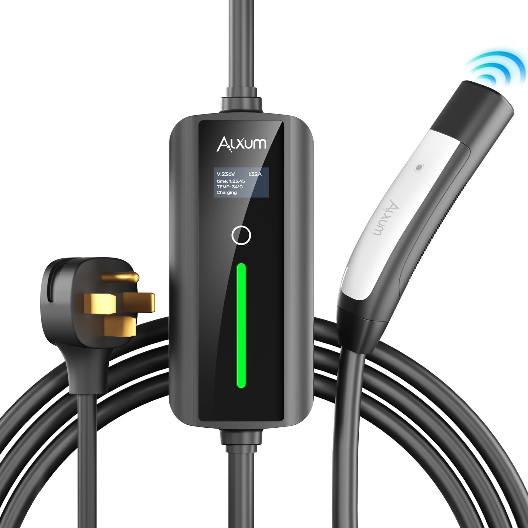 Photo 1 of Level 2 EV Charger for Tesla - 16.4ft 240V Electric Vehicle Car Charger 32A with NEMA14-50 Plug Compatible with Models S/X/3/Y/Support One-Click Opening Function Adjustable Current Delayed Start Time