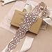yanstar Handmade Rose Gold Rhinestone Crystal Pearls Wedding Bridal Belt Sash With Ivory Ribbon Sashes for Evening Party Prom Bridesmaid Dress