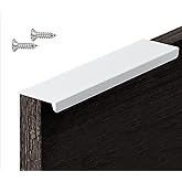 BOOLSFMAM 6 Pack Finger Edge Pull Furniture Drawer Handles Bright White Hidden Cabinet Kitchen Drawer Pull Handles