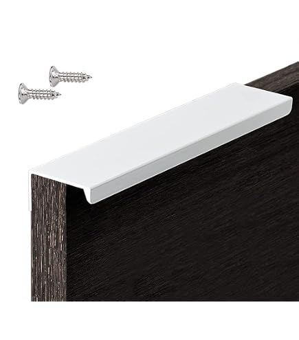 HOME EXPERT 30-Pack Black Cabinet Finger Pulls - 5 Inch Hole Center, Aluminum Edge Pull Handles