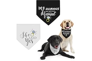 2 Pack Dog Bandana, My Humans are Getting Married -She Said Yes, Dog Scarf Engagement Gifts, Just Engaged Wedding Announcemen