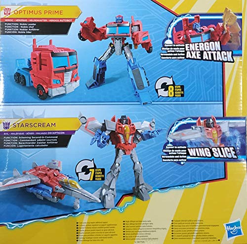 Hasbro Transformers Spielzeuge Cyberverse Warrior Action Attackers Optimus Prime und Starscream Action-Figur 2er-Pack – Für Kinder ab 6 Jahren, 13,5 cm – Bild 4