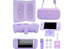GUTIAL Accessories Bundle for Nintendo Switch Lite - Cute Kawaii NS Lite Accessories kit for Grils Boys Kids with Carrying Ca
