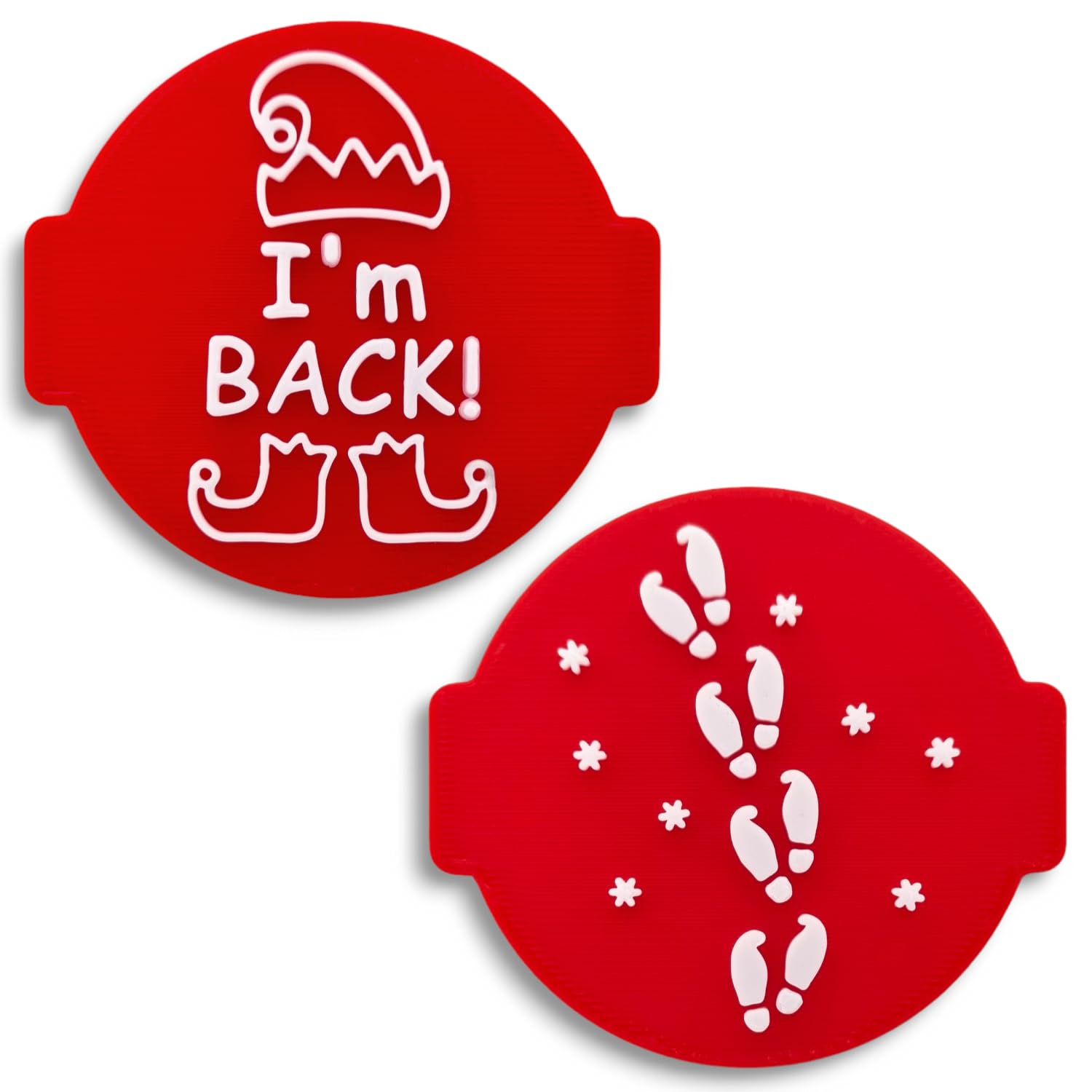 Merry Christmas Stamp Embosser 6cm for Icing, Fondant, Cupcake, Cake, Baking, Decoration, Made in UK by 1066 Factory (Pattern 13)