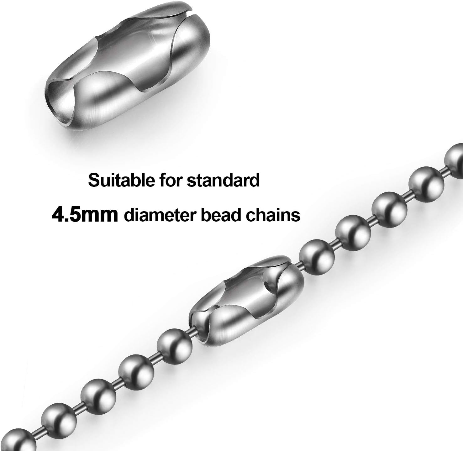 20 Pieces Vertical Chain Connector Replacement Clips Roman Blind Ball Chain Cord Connector, White, 1.7 x 0.7 cm - Image 3