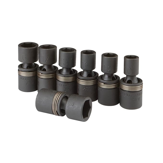 Pittsburgh 67908 7 Piece 3/8" Drive Metric Impact Swivel Socket Set