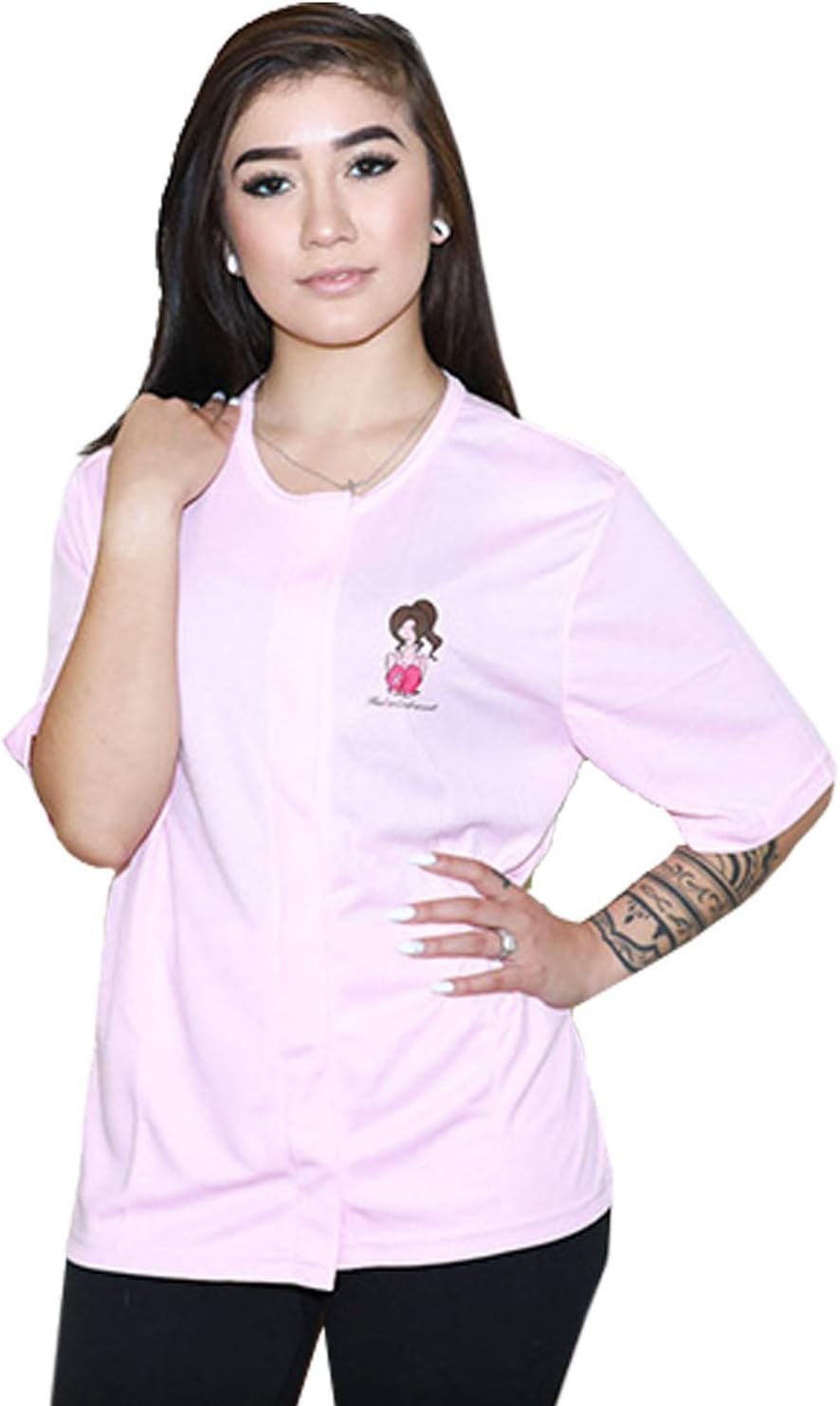 TRS The Recovery Shirt Soft Mastectomy Shirts with Drain Pockets Velcro Closures Port Access Must Have Recovery Clothing Blue