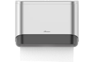 PLUSSEN Multifold Paper Towel Dispenser,C-Fold Folded Hand Paper Towels Dispenser Wall Mount for Commercial (Silver)