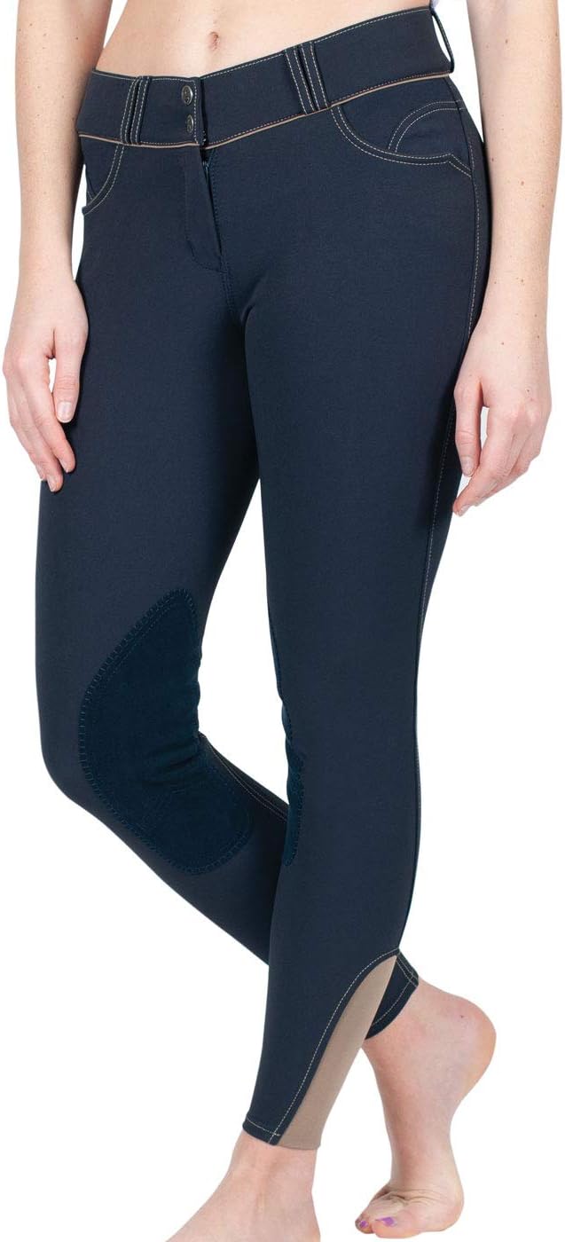 ELATION EuroSeat Breeches - High Waist Platinum Brooklyn Riding Pants for Women