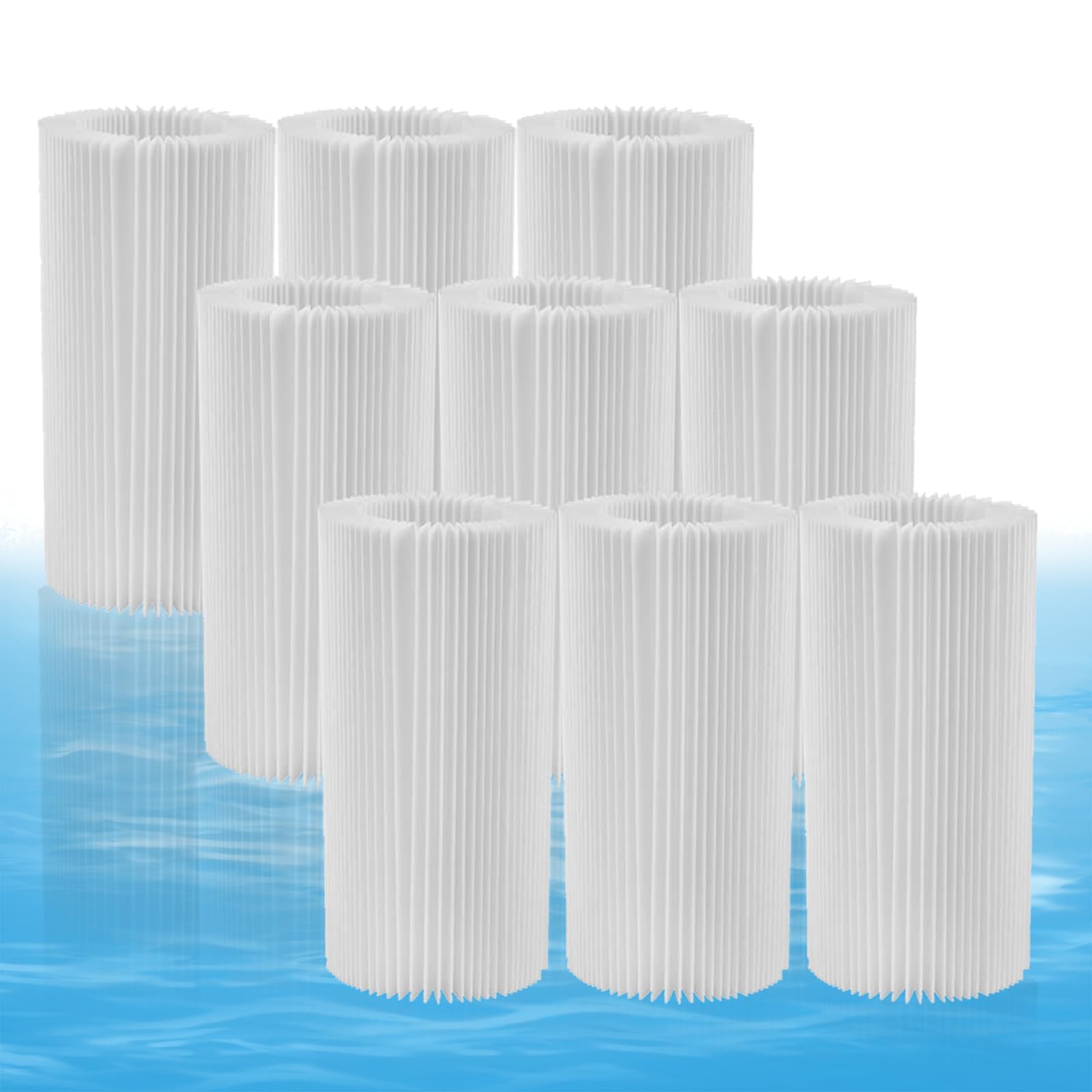Photo 1 of xibulun 9-Pack Pool Filter Paper Replacement for Resusable Pool Filter Cartridge Type A or Type C or III for Above Ground Pools with Pump and SPA Pool Pump (Only Pool Filter Paper)