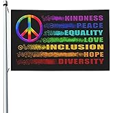 Tie Dye Kindness Peace Equalitylove Inclusion Hope Diversity Flag Flags for outside 3x5 Ft Garden Flag Farmhouse Yard Indoor/Outdoor Decoration Banner Decor Gifts