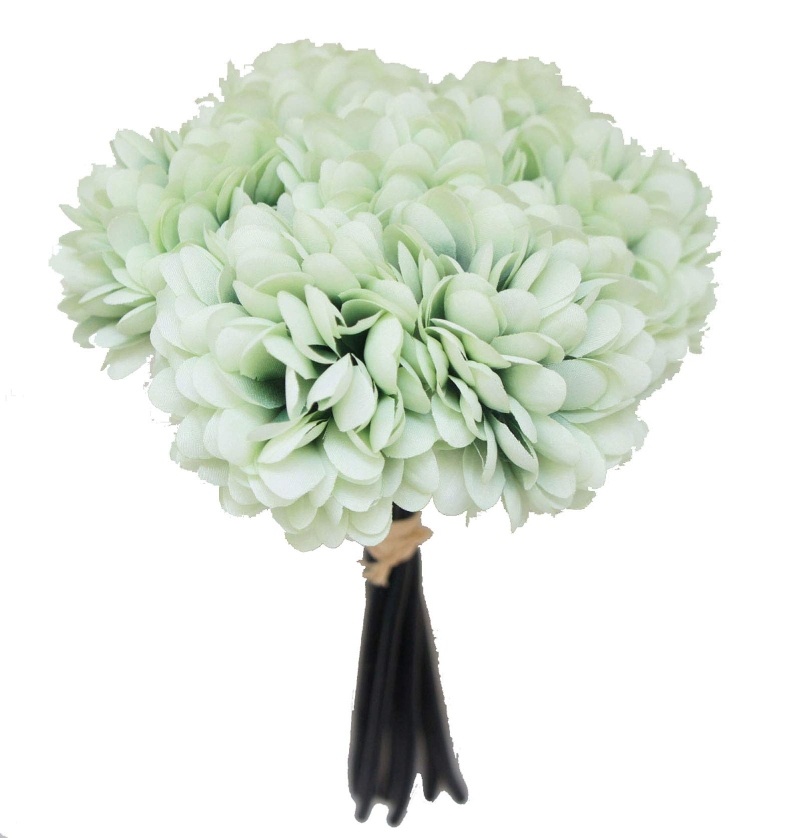 Lily Garden Silk Chrysanthemum Ball 7 Stems Flower Bouquet (Mint
