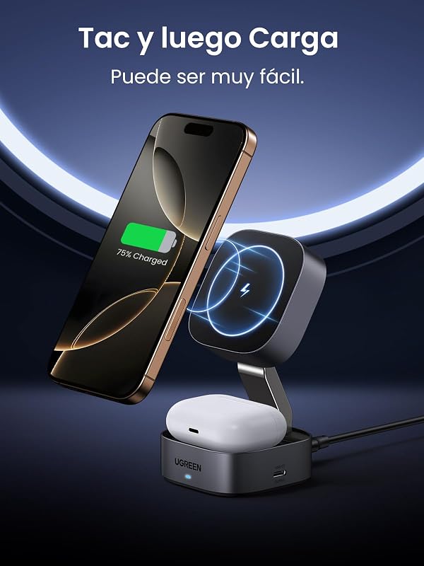 Zapix Cargador Inalámbrico iPhone 2 en 1 Estación de Carga Magnética