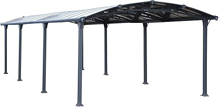 Palram Arcadia 8500 Carport Aluminium Verzinkter Stahl 5x3 5 M Uberdachung Autogarage Autounterstand Einfache Montage Carport Bausatz 10 Jahre Garantie Anthrazit Inkl Regenrinne Amazon De Garten