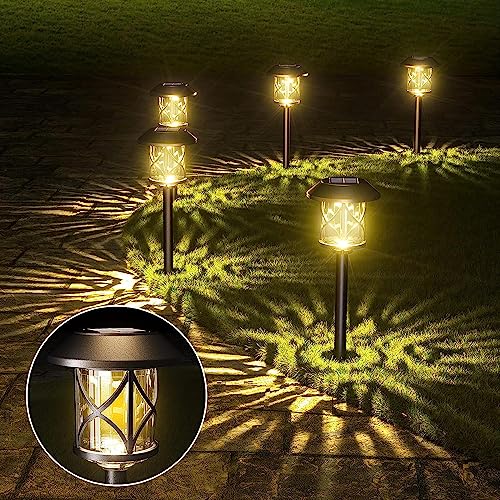 Quntis Solar Garden Lights LED 8 Pieces Solar Garden Lights with Automatic On/Off 3200K Outdoor Lights Garden Decorative IP65 Waterproof for Courtyard Lawn Pool Patio Driveway Trees