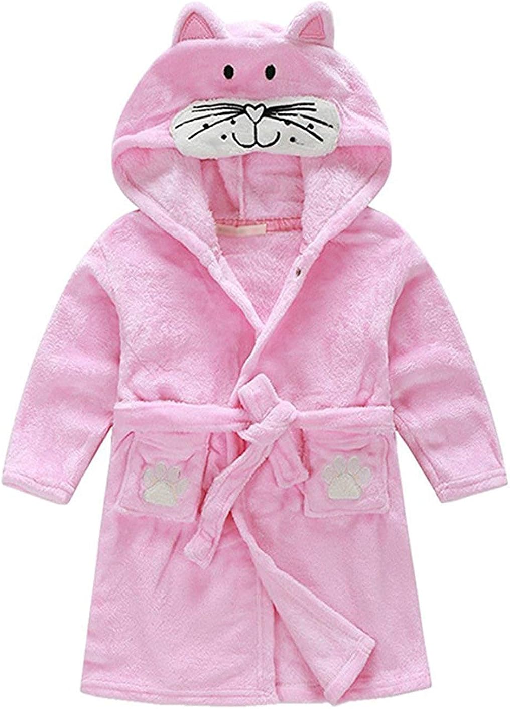 Toddler/Kids Hooded Plush Robe Animal Fleece Bathrobe Children Pajamas