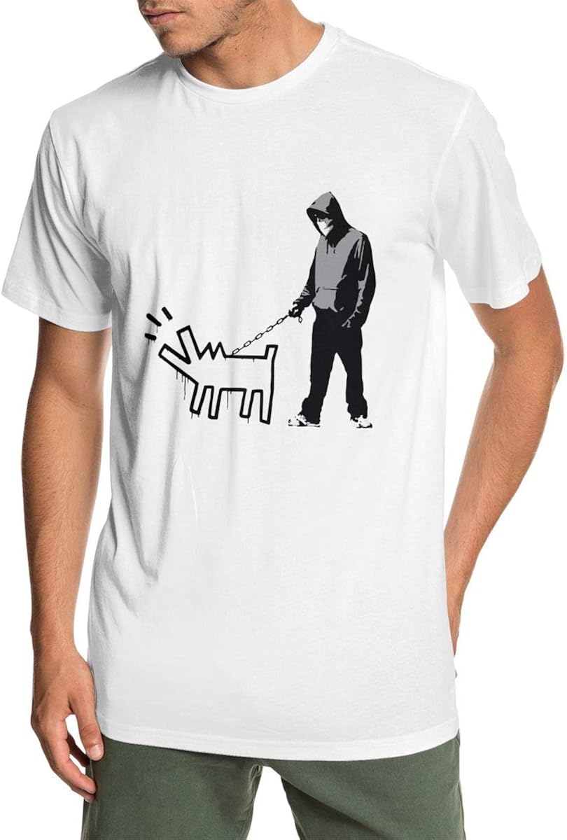 Amazon Co Jp バンクシー キース ヘリング Haring Dog 犬ｔシャツ メンズ 半袖 トップス 吸汗 通気 Uネック カジュアル 通学 通勤 アウトドア ファッション インナーシャツ 服 ファッション小物