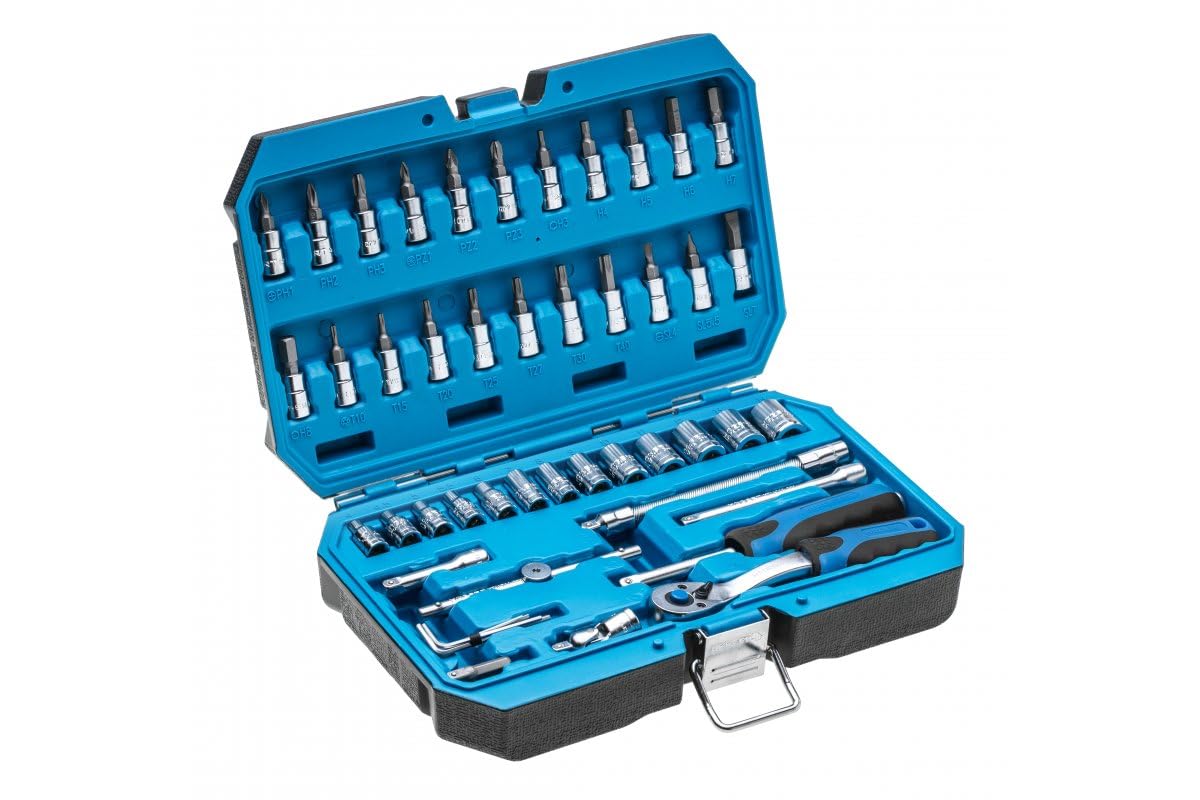 HÖGERT TECHNIK - 46-Piece 1/4 Inch Socket Set with Ratchet, Bits and Accessories, Cr-V Drop-Forged Tool Kit with 72-Tooth Ratchet for DIY, Home and Workshop — image 1