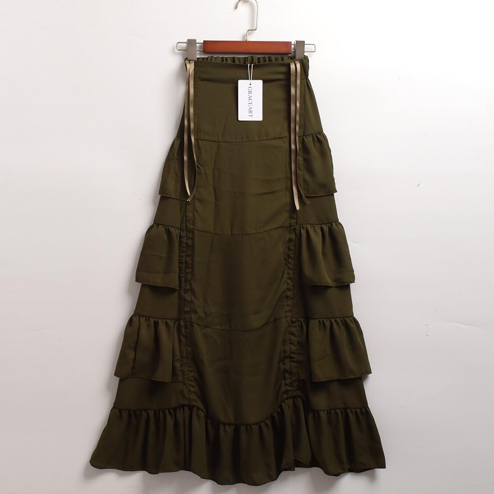 GRACEART Women's Victorian Steampunk Skirt Pirate Costume: Clothing