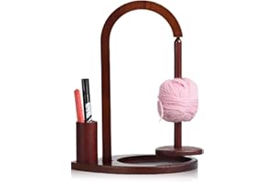 Joyeee Magnetic Wooden Yarn Holder for Crocheting, Yarn Spool Holder with Knitting Accessories Storage Organizer for Granny Y