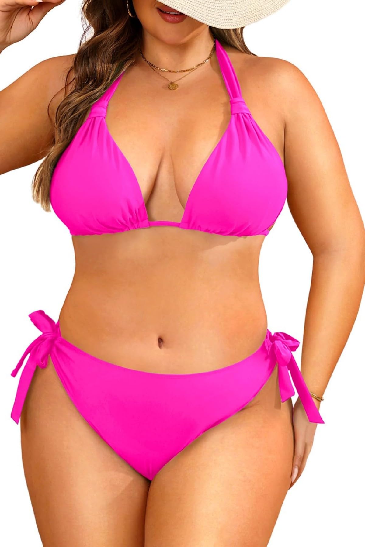 Women Plus Size Bikini Set - Two Piece Triangle