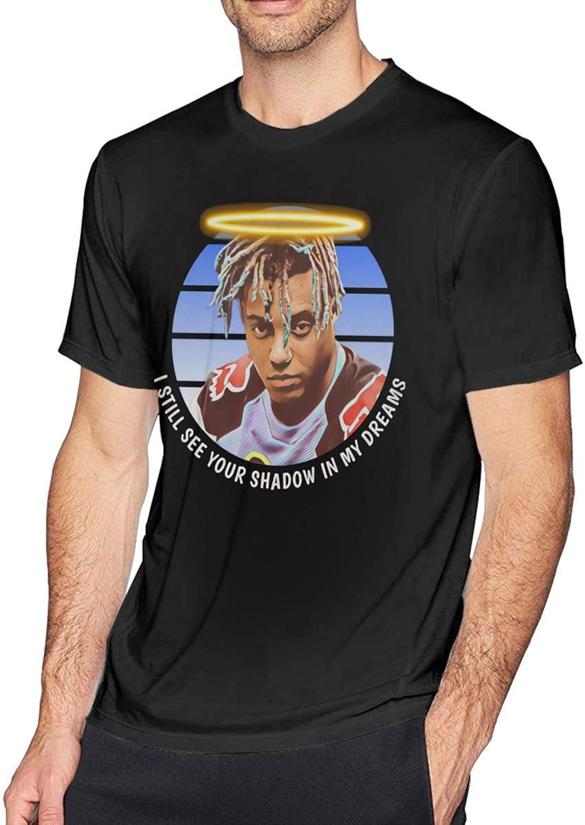 Juice WRLD Mens Tee Shirt Leisure Fitness RoundNeck Tee Tops Black