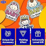 GEEKBEAR Baby on Board Car Sticker Reflective Weather-Resistant Cute Alien Boy view 3