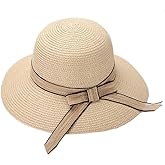 Summer Straw Hat Sun UV Protection Wide Brim Breathable Beach Visor Hats for Women