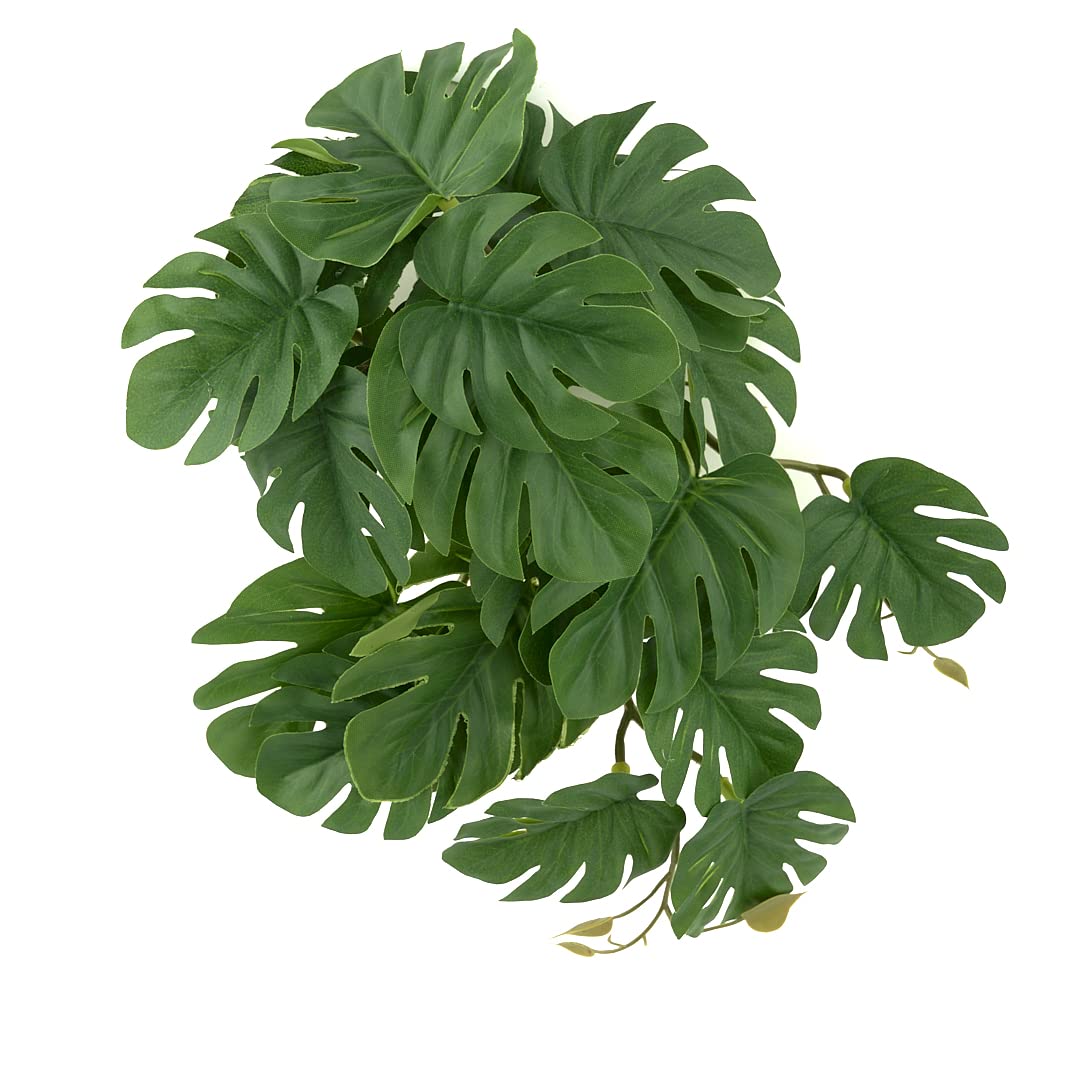 Photo 1 of WOLEDOE Reptile Plants for Terrarium, Amphibian Habitat Decor Artificial Hanging Plants with Suction Cup - Fake Monstera