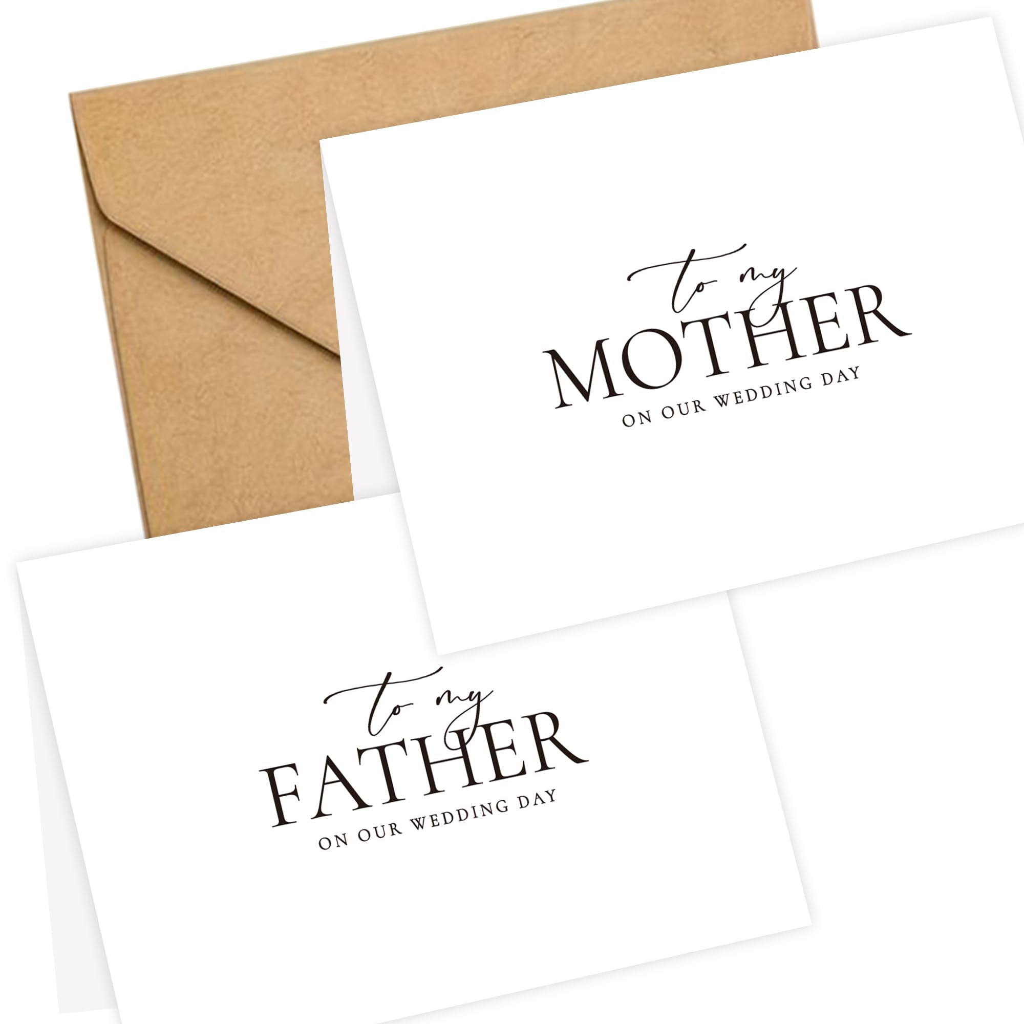 LADY&HOME Set of 2 Wedding Day Cards to Father and Mother,To My Father and Mother on My Wedding Day Card (A1:Father & Mother)