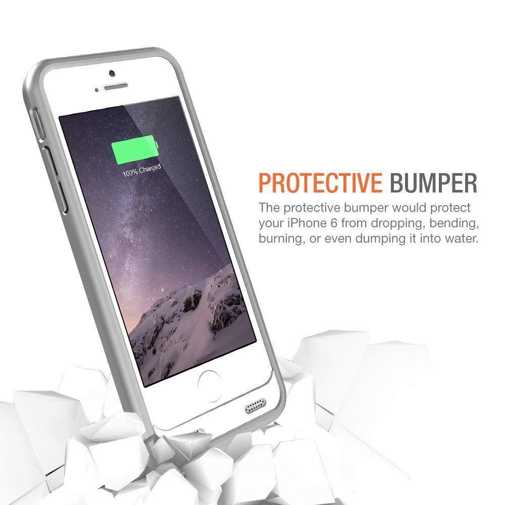 Niubity 4000mAh Charger Case for iPhone 6 Plus/ 6s Plus Portable Protective Charging Case iPhone 6 6s Plus(5.5 inch) Extended Battery Charger